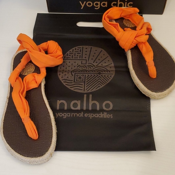 NIB Nalho Yoga Mat Ankle Espadrilles Karabi Orange - Picture 8 of 12